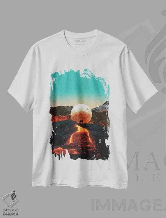 تیشرت سفید طرح دار گدازه، عکاسی ترکیبی اثر فرن رودریگز | immage.ir
