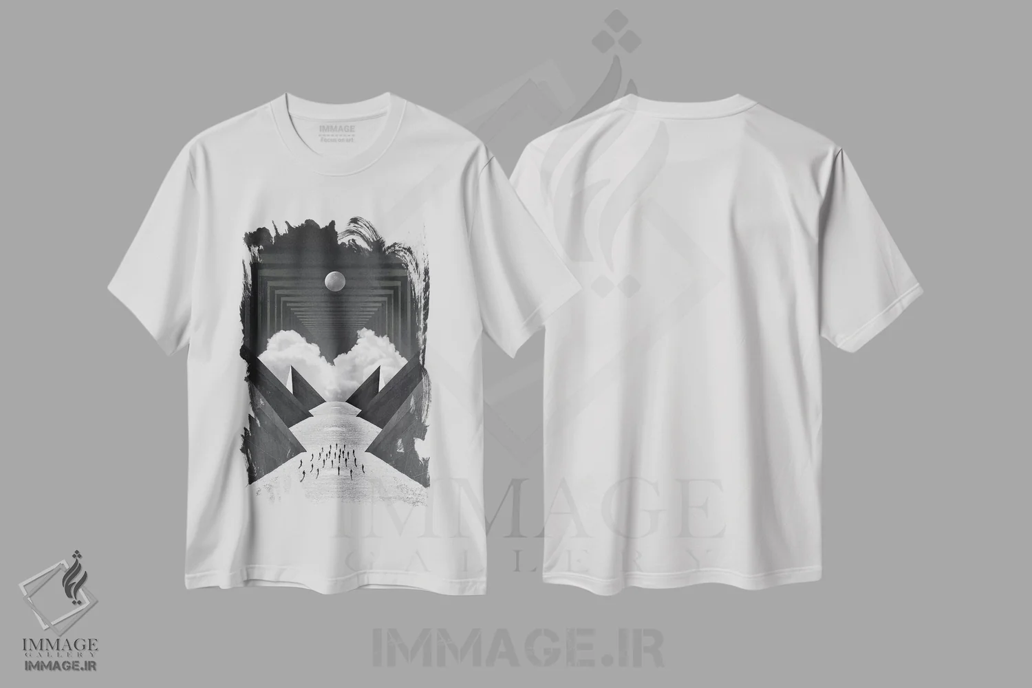 تیشرت سفید طرح دار تکینگی، عکاسی ترکیبی اثر فرن رودریگز | فروشگاه ایماژ