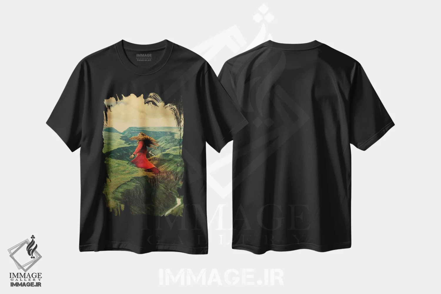 تیشرت مشکی طرح دار موی طلایی، عکاسی ترکیبی اثر فرن رودریگز | فروشگاه ایماژ