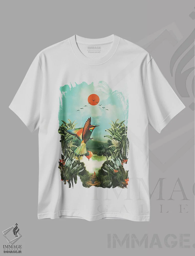 تیشرت سفید طرح دار سرزمین عجایب، عکاسی ترکیبی اثر فرن رودریگز | immage.ir