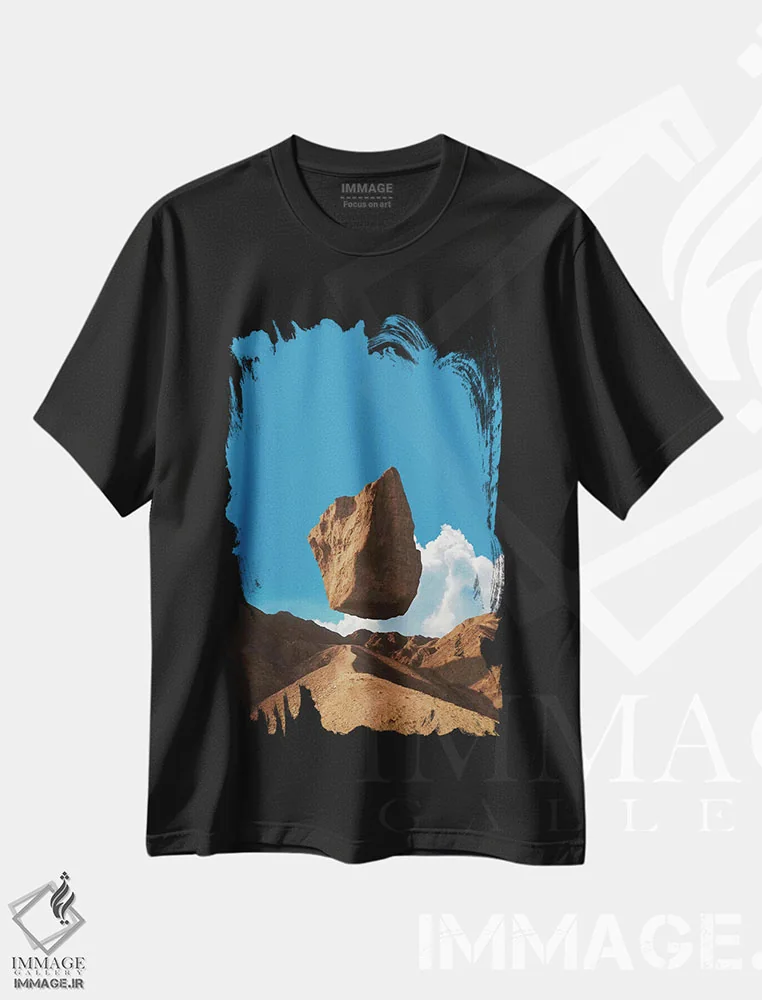 تیشرت مشکی طرح دار سرزمین شناور، عکاسی ترکیبی اثر فرن رودریگز | immage.ir