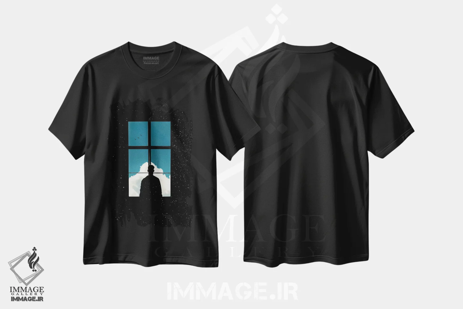 تیشرت مشکی طرح دار خانه، عکاسی ترکیبی اثر فرن رودریگز | فروشگاه ایماژ