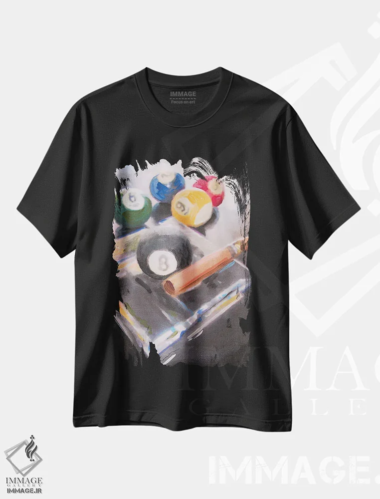 تیشرت مشکی طرح دار شب بازی ۲، هنر فاخر معاصر اثر هِدر اِی. فرنچ-روسیه | فروشگاه ایماژ