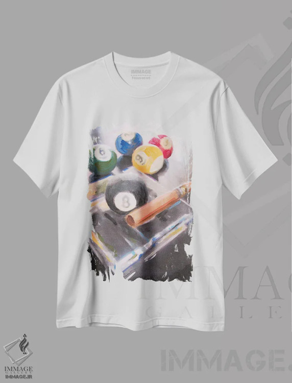 تیشرت سفید طرح دار شب بازی ۲، هنر فاخر معاصر اثر هِدر اِی. فرنچ-روسیه | immage.ir