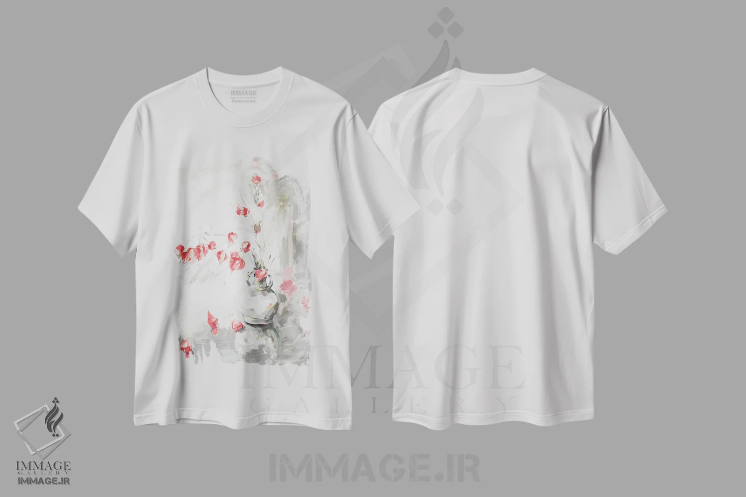 تیشرت سفید طرح دار رزهای قرمز ۱، تزئینی اثر هِدر اِی. فرنچ-روسیه | immage.ir