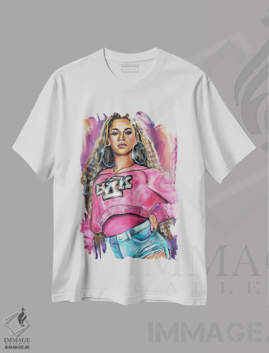 تیشرت سفید طرح دار بیانسه، هنر آمریکایی آفریقایی تبار اثر فارست استوارت | فروشگاه ایماژ