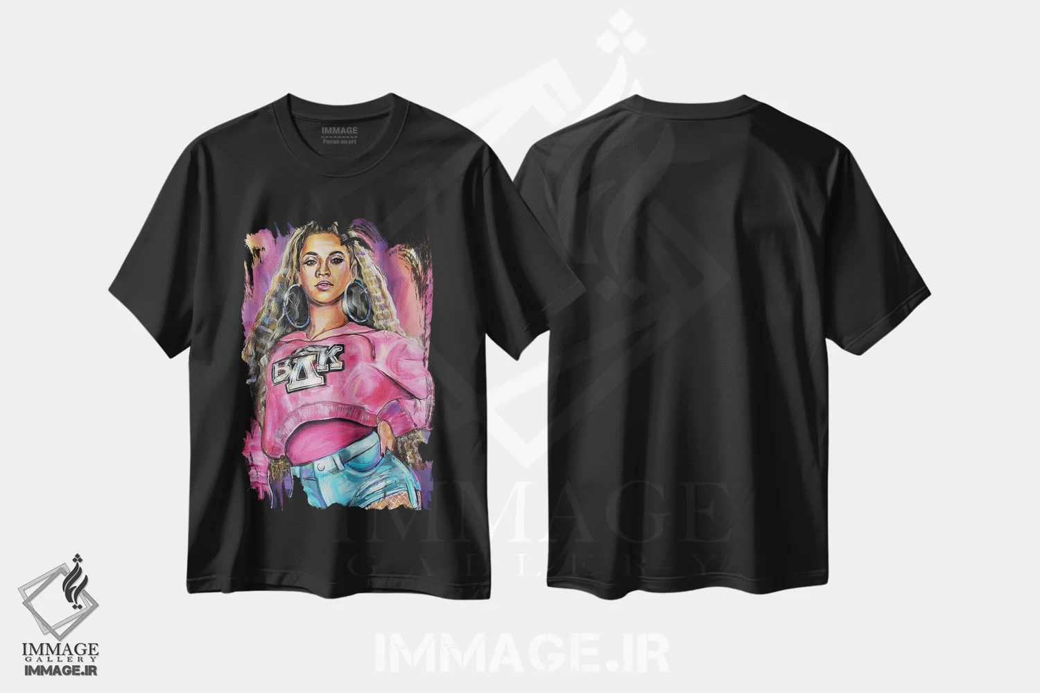 تیشرت مشکی طرح دار بیانسه، هنر آمریکایی آفریقایی تبار اثر فارست استوارت | immage.ir