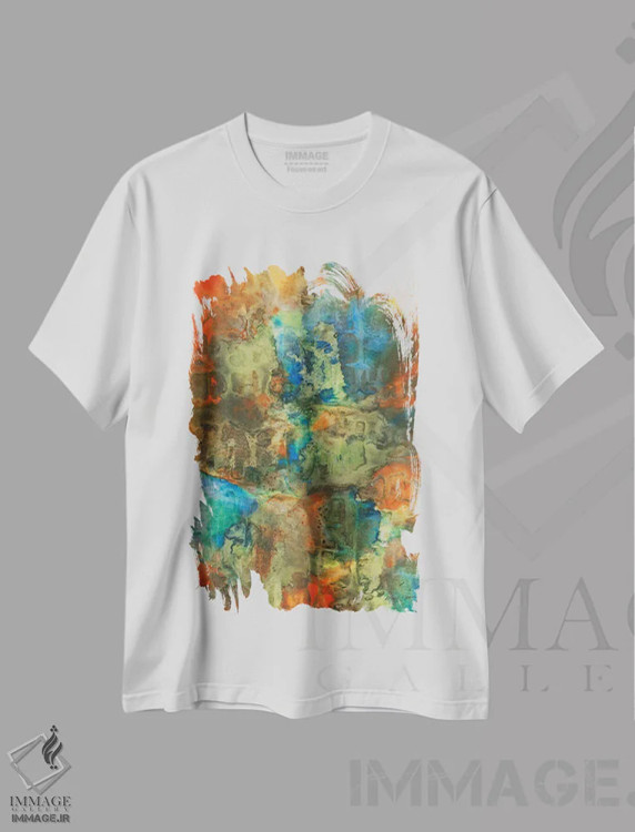 تیشرت سفید طرح دار دیوار دره اثر مینگ فرانز | فروشگاه ایماژ