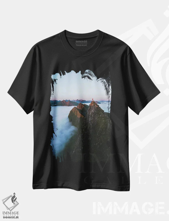 تیشرت مشکی طرح دار رویای غروب، مدیوم اثر استفن فوس بک | فروشگاه ایماژ
