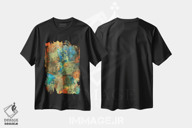 تیشرت مشکی طرح دار دیوار دره اثر مینگ فرانز | immage.ir