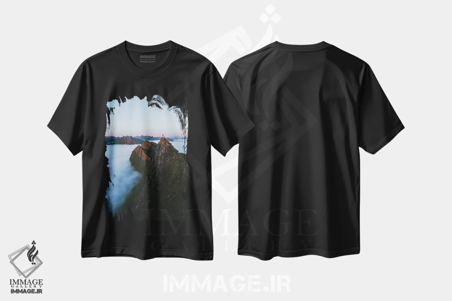 تیشرت مشکی طرح دار رویای غروب، مدیوم اثر استفن فوس بک | فروشگاه ایماژ