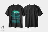 تیشرت مشکی طرح دار شفق قطبی طوفانی در لوفوتن ۲، مدیوم اثر استفن فوس بک | immage.ir