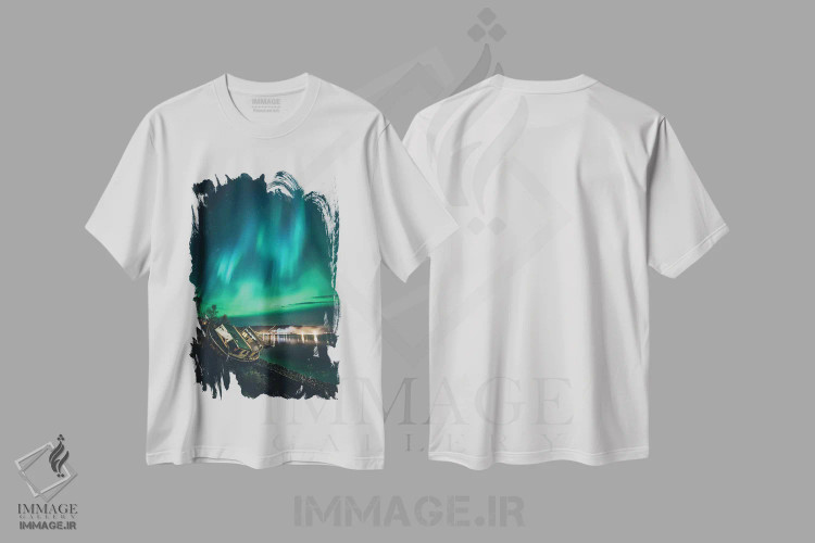 تیشرت سفید طرح دار داستان ماهیگیر، مدیوم اثر استفن فوس بک | immage.ir
