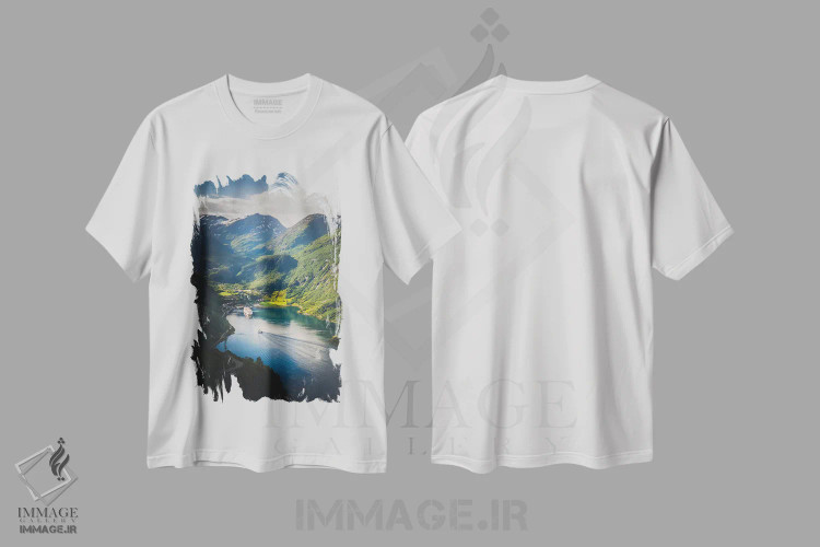 تیشرت سفید طرح دار گیرانگر، نروژ، مدیوم اثر استفن فوس بک | فروشگاه ایماژ