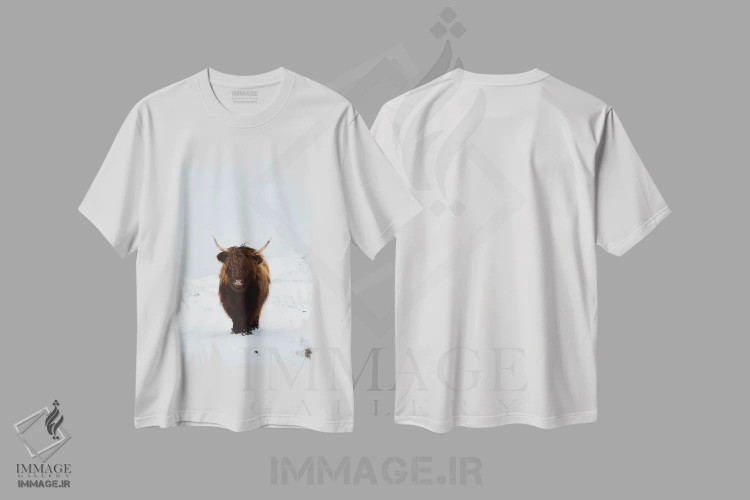 تیشرت سفید طرح دار گاوهای کوهستانی، جزایر فارو I، دکور تعطیلات اثر استفن فوس بک | فروشگاه ایماژ