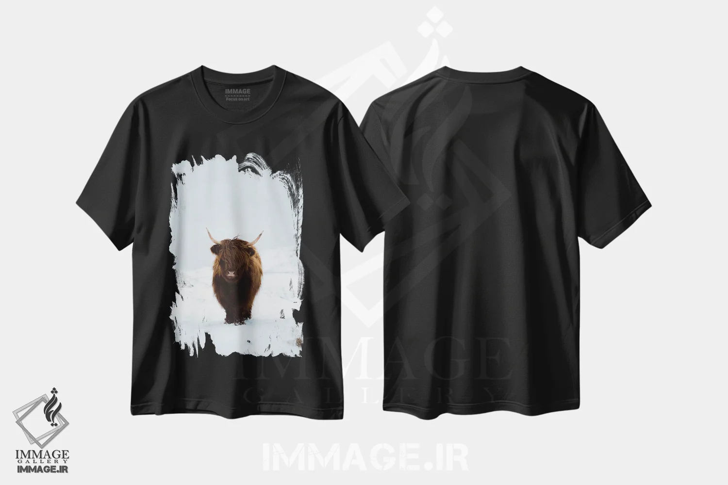 تیشرت مشکی طرح دار گاوهای کوهستانی، جزایر فارو I، دکور تعطیلات اثر استفن فوس بک | immage.ir