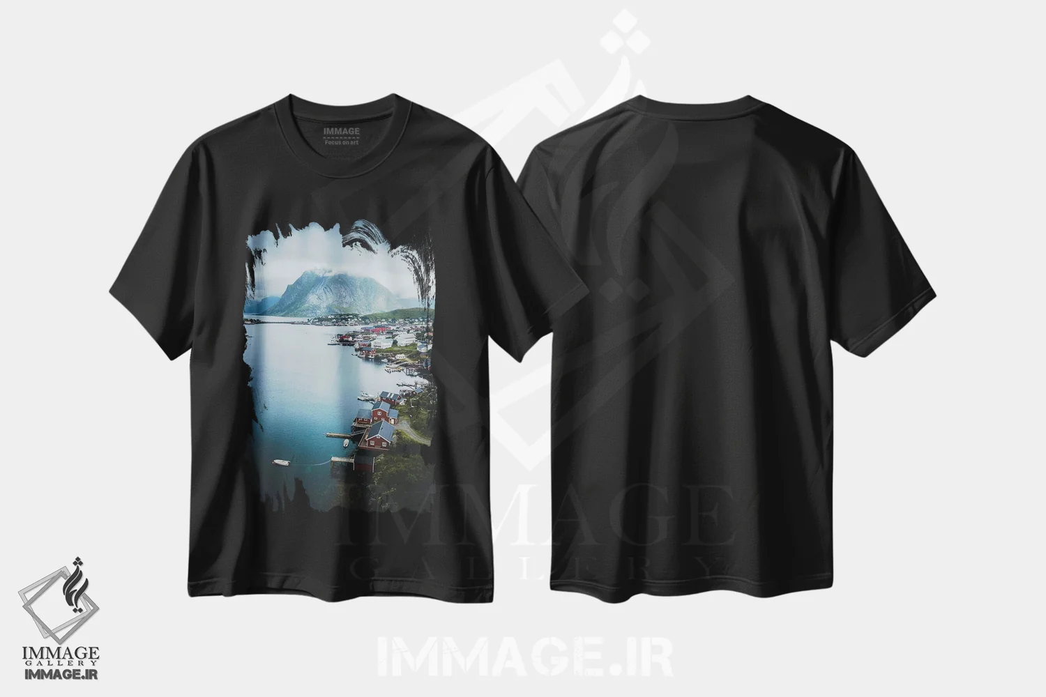 تیشرت مشکی طرح دار رینه، لوفوتن، نروژ، مدیوم اثر استفن فوس بک | فروشگاه ایماژ