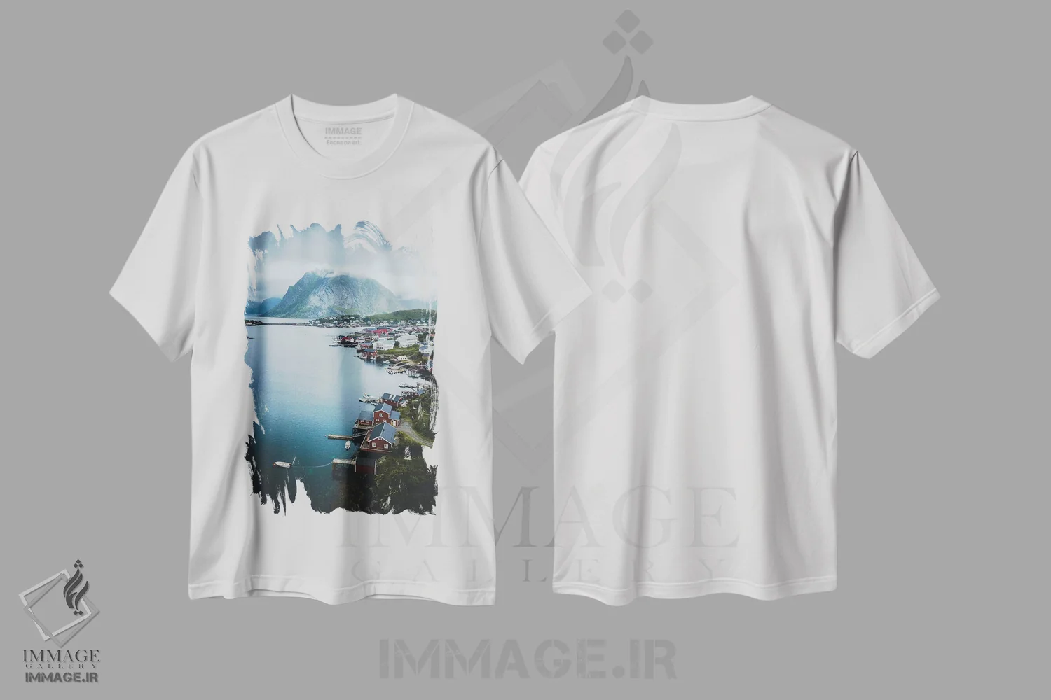 تیشرت سفید طرح دار رینه، لوفوتن، نروژ، مدیوم اثر استفن فوس بک | immage.ir