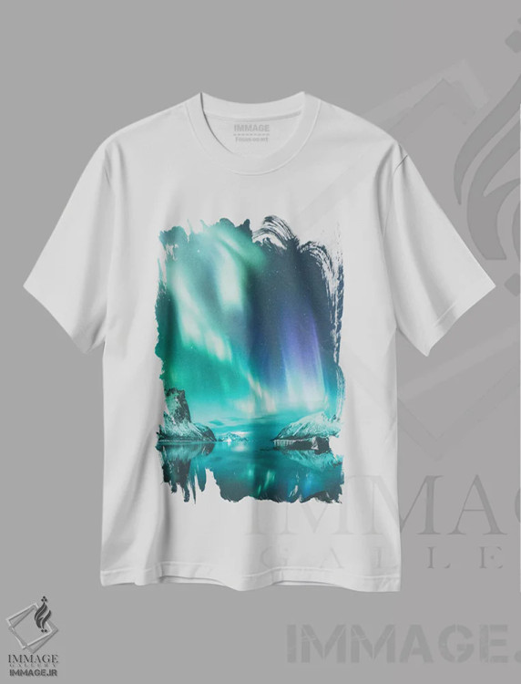 تیشرت سفید طرح دار برگسبوتن، سنیا، نروژ، مدیوم اثر استفن فوس بک | فروشگاه ایماژ