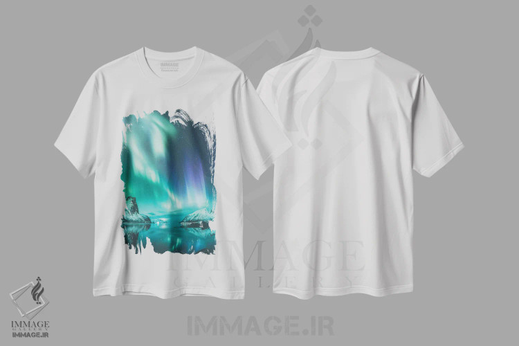 تیشرت سفید طرح دار برگسبوتن، سنیا، نروژ، مدیوم اثر استفن فوس بک | فروشگاه ایماژ