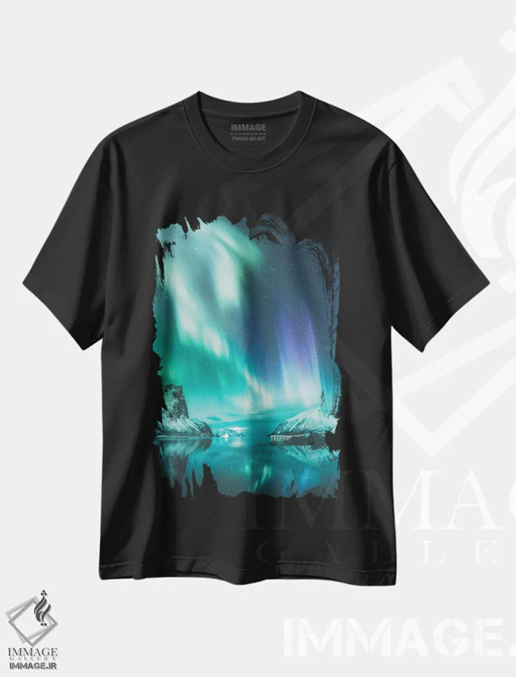 تیشرت مشکی طرح دار برگسبوتن، سنیا، نروژ، مدیوم اثر استفن فوس بک | immage.ir
