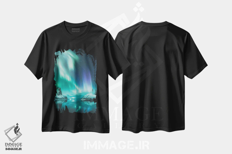 تیشرت مشکی طرح دار برگسبوتن، سنیا، نروژ، مدیوم اثر استفن فوس بک | immage.ir