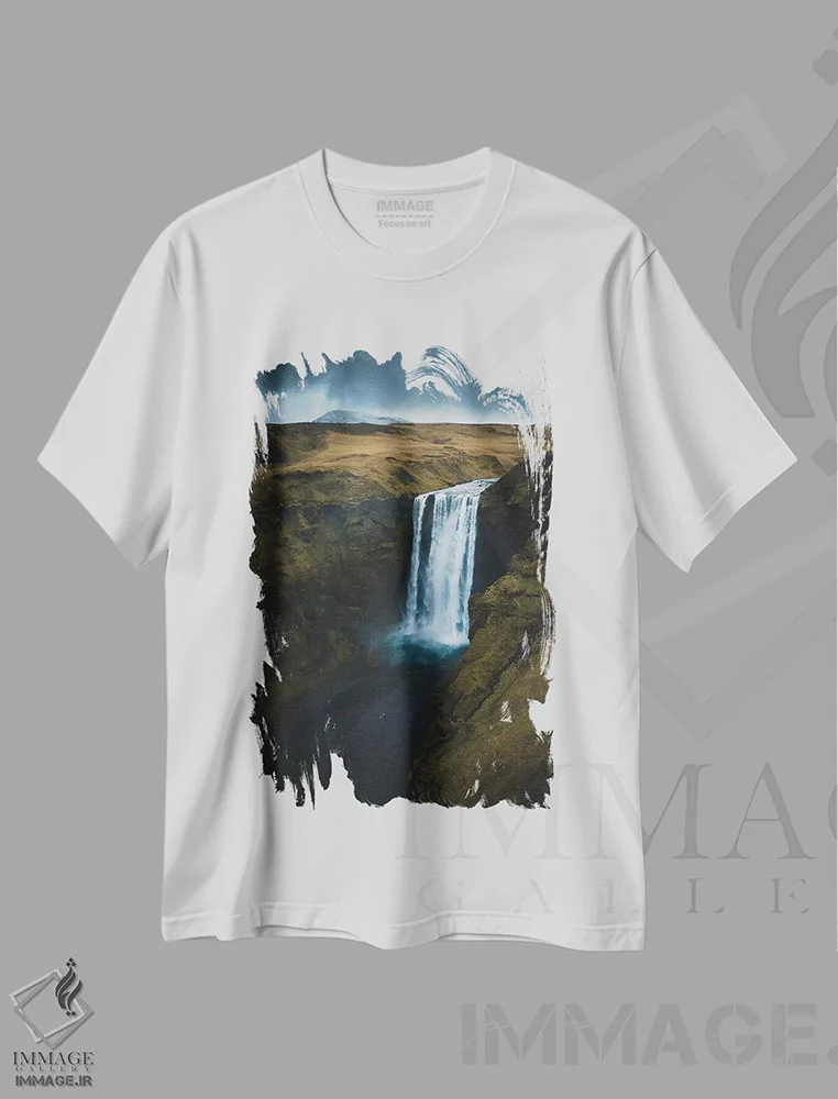 تیشرت سفید طرح دار اسکوگافوس، ایسلند، مدیوم اثر استفن فوس بک | فروشگاه ایماژ