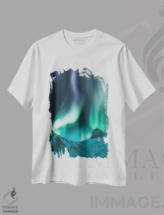 تیشرت سفید طرح دار نمایش شبانه، دکور تعطیلات اثر استفن فوس بک | فروشگاه ایماژ