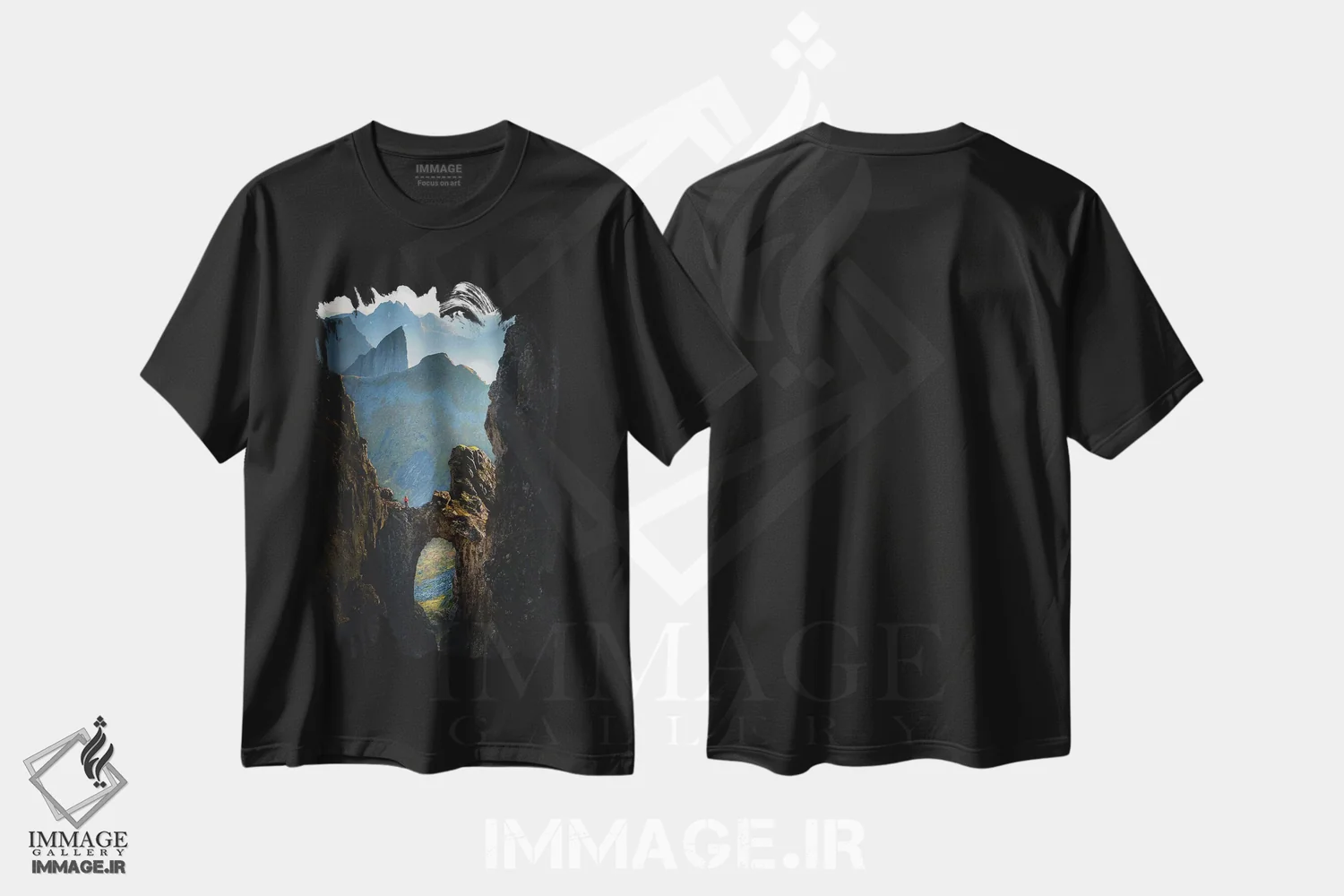 تیشرت مشکی طرح دار پل پادشاه، سنیا، نروژ، مدیوم اثر استفن فوس بک | فروشگاه ایماژ