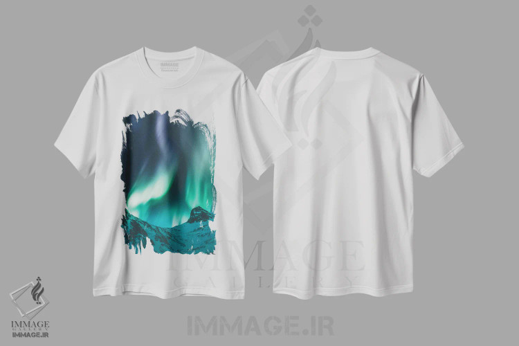 تیشرت سفید طرح دار نمایش شبانه، دکور تعطیلات اثر استفن فوس بک | فروشگاه ایماژ