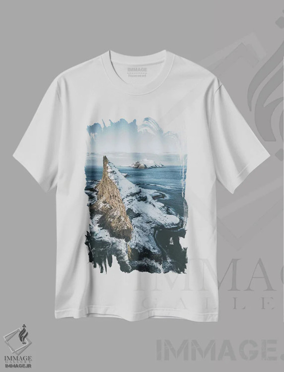 تیشرت سفید طرح دار تیندولمور، جزایر فارو، مدیوم اثر استفن فوس بک | فروشگاه ایماژ