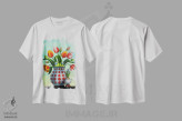 تیشرت سفید طرح دار قایم باشک، هنر فاخر معاصر اثر فرانک وارمدام | immage.ir