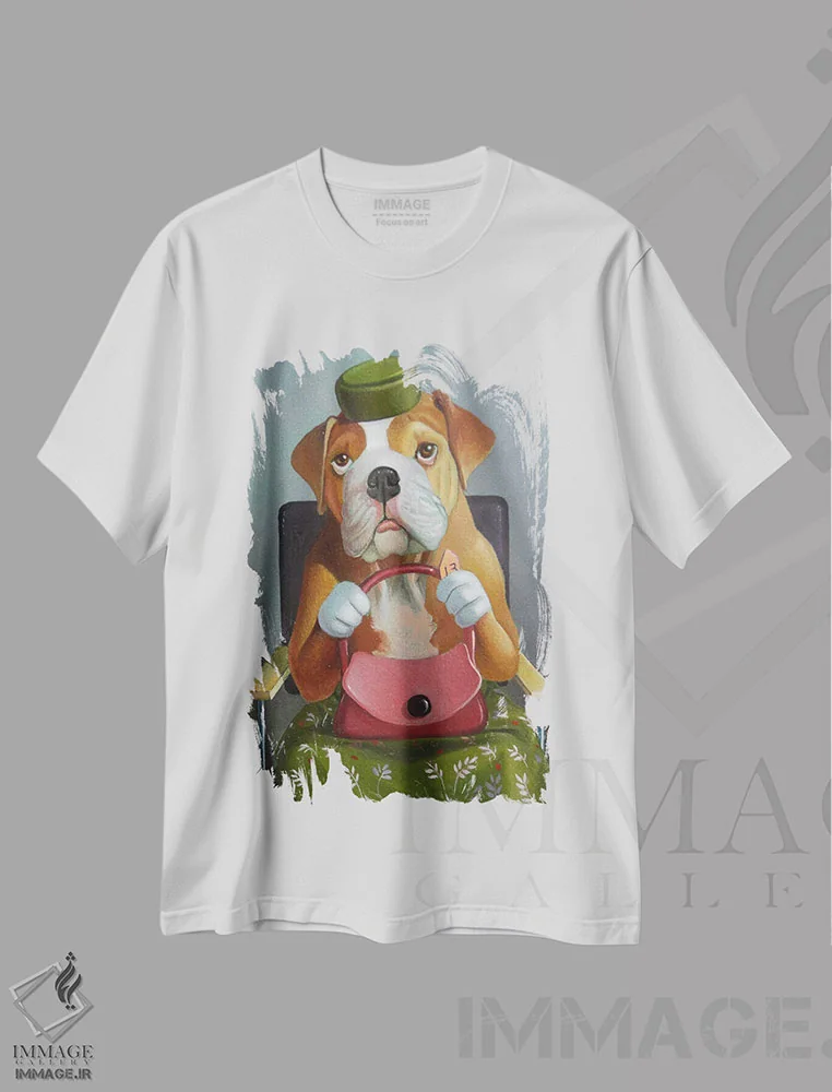 تیشرت سفید طرح دار هنوز ۶ نفر جلوتر از من هستند، هنر فاخر معاصر اثر فرانک وارمدام | immage.ir