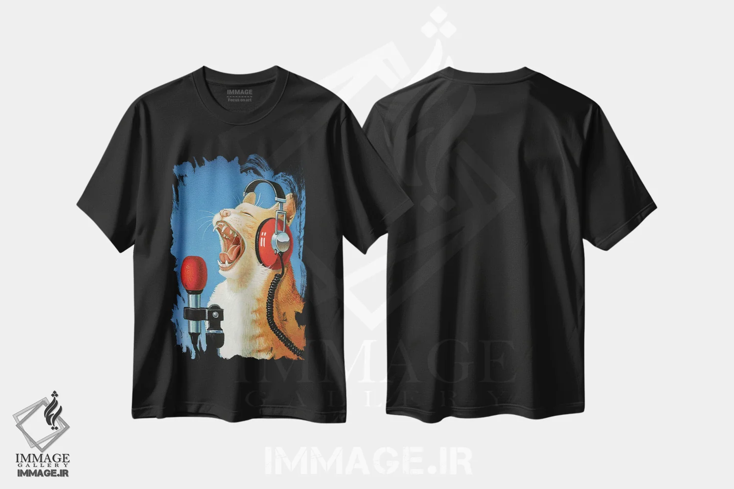 تیشرت مشکی طرح دار او سوله میاو، هنر فاخر معاصر اثر فرانک وارمدام | immage.ir