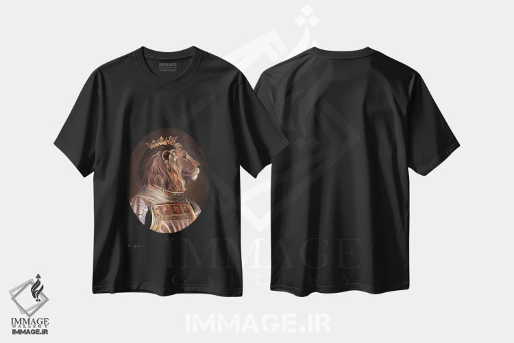 تیشرت مشکی طرح دار پادشاه اثر فوکسی اند پیپر | فروشگاه ایماژ