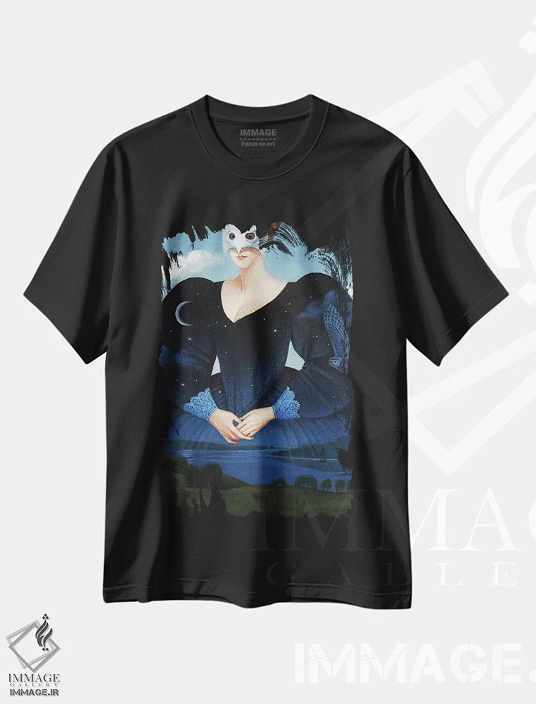 تیشرت مشکی طرح دار لباس مجلسی شب، مدیوم اثر فوکسی اند پیپر | immage.ir