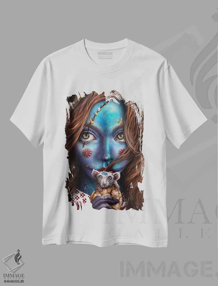 تیشرت سفید طرح دار پرنسس راگ دال، هنر فاخر معاصر اثر فیبل | immage.ir