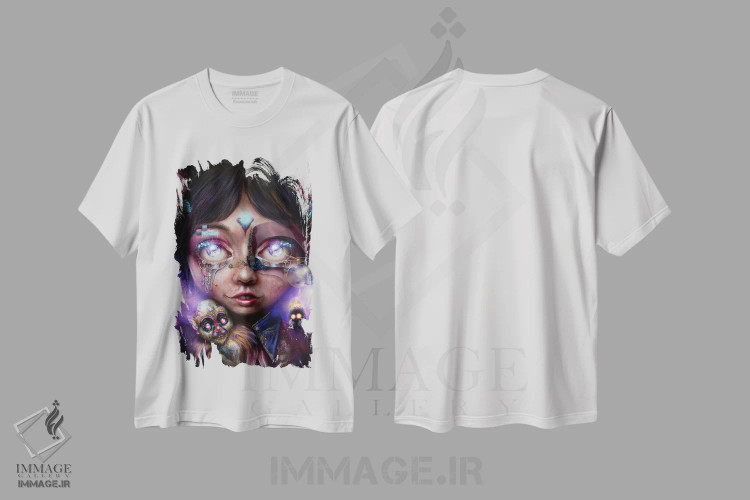 تیشرت سفید طرح دار پرنسس قلع، هنر فاخر معاصر اثر فیبل | فروشگاه ایماژ