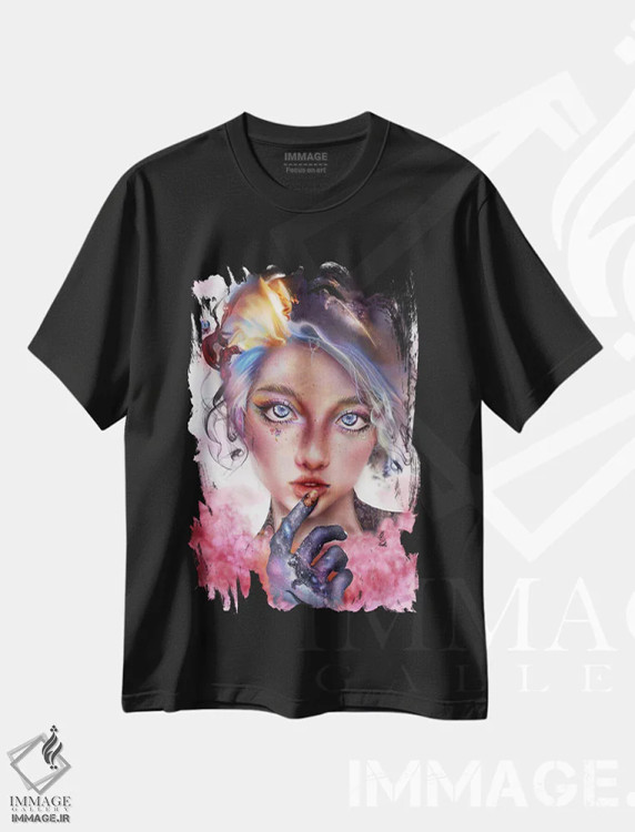 تیشرت مشکی طرح دار آیامیکس، هنر فاخر معاصر اثر فیبل | فروشگاه ایماژ