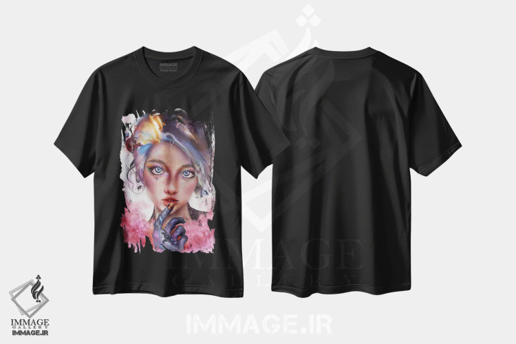 تیشرت مشکی طرح دار آیامیکس، هنر فاخر معاصر اثر فیبل | فروشگاه ایماژ