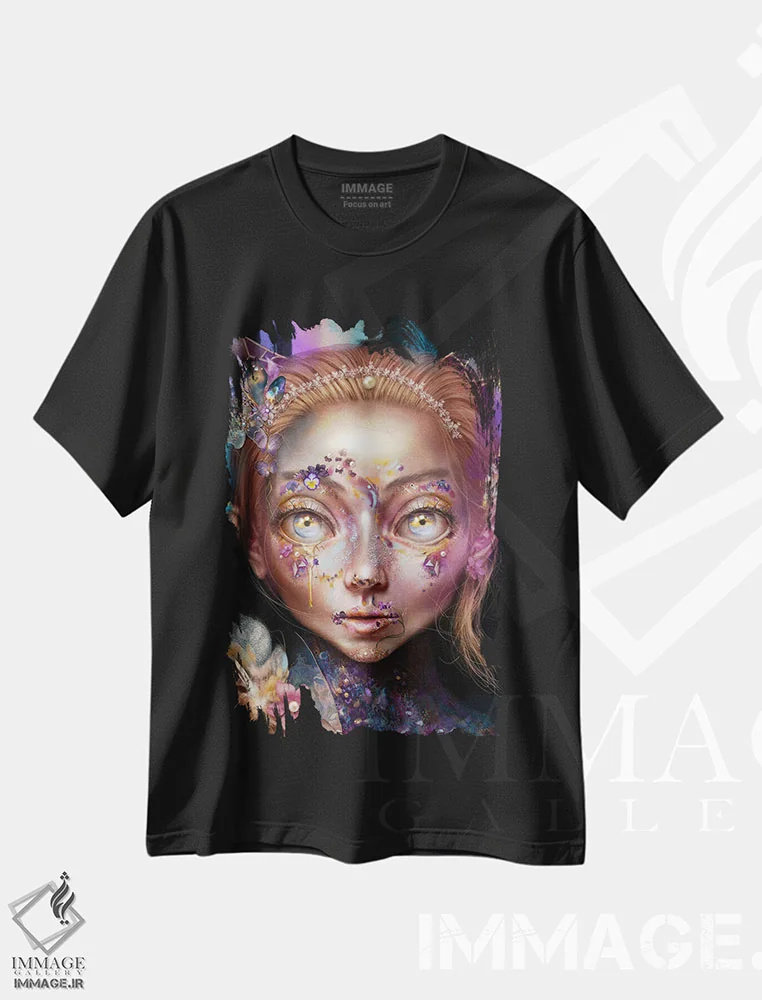 تیشرت مشکی طرح دار اندور ۲.۵، هنر فاخر معاصر اثر فیبل | immage.ir