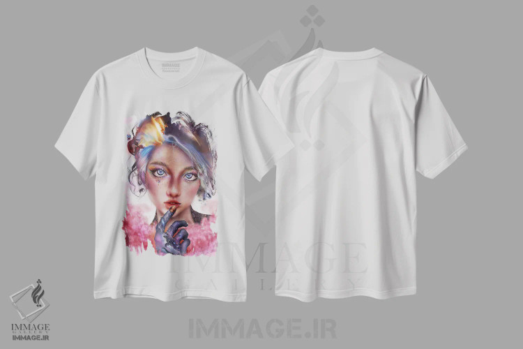 تیشرت سفید طرح دار آیامیکس، هنر فاخر معاصر اثر فیبل | immage.ir