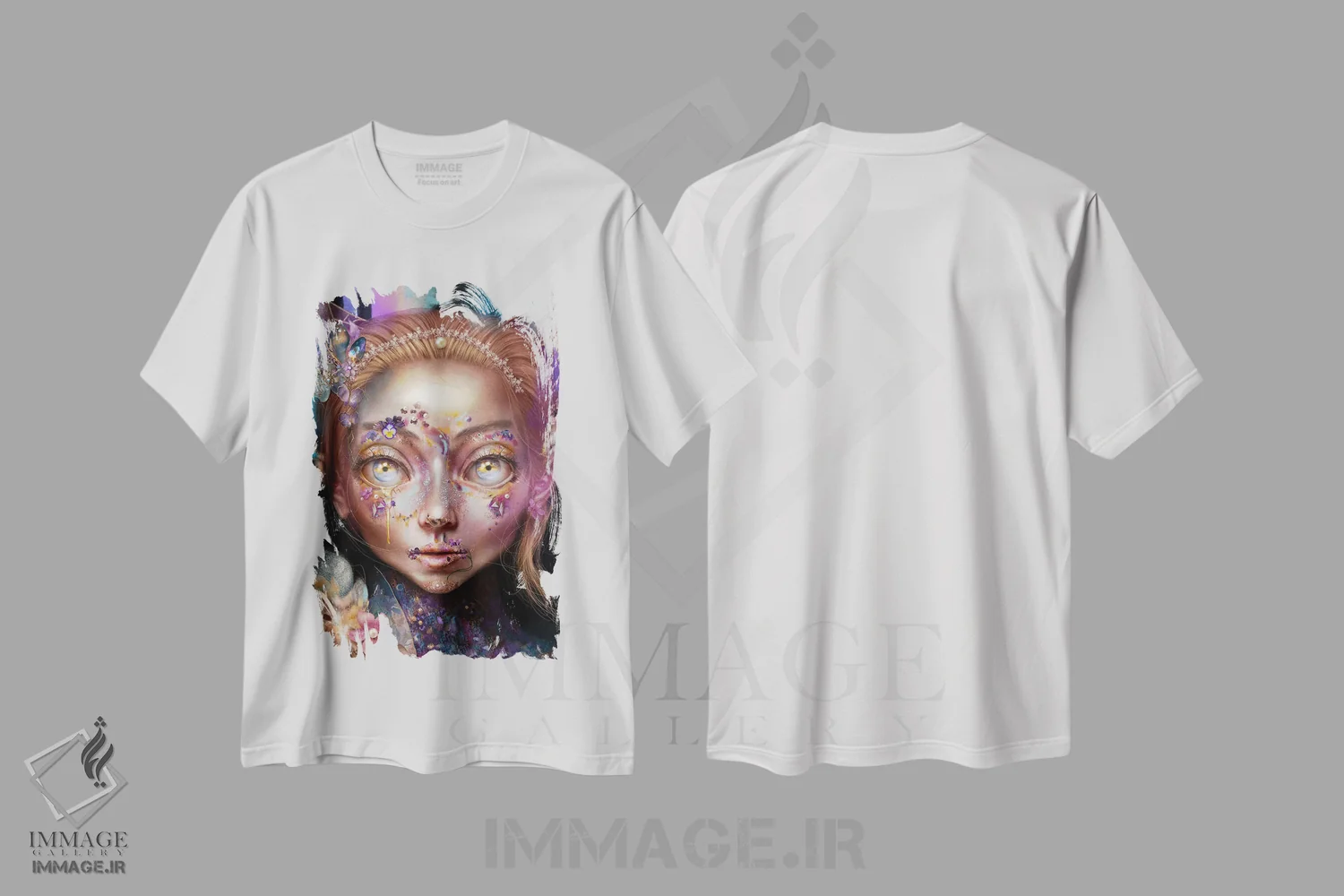 تیشرت سفید طرح دار اندور ۲.۵، هنر فاخر معاصر اثر فیبل | فروشگاه ایماژ