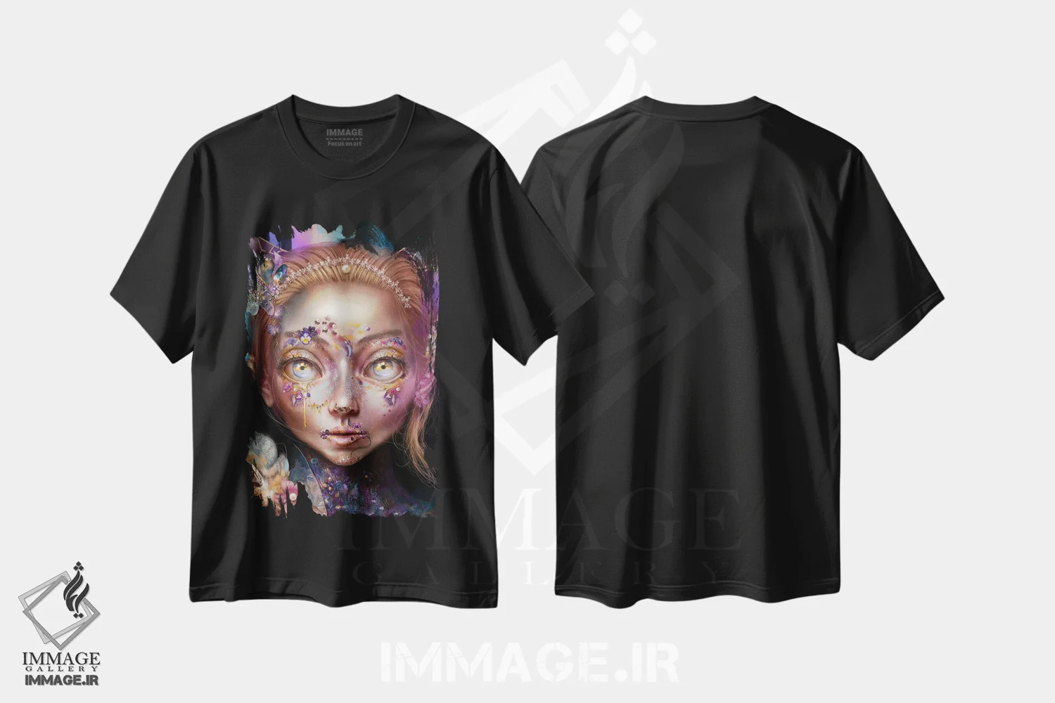 تیشرت مشکی طرح دار اندور ۲.۵، هنر فاخر معاصر اثر فیبل | immage.ir