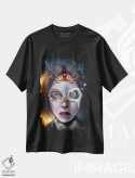 تیشرت مشکی طرح دار میرنا اهل کالیستو، هنر فاخر معاصر اثر فیبل | فروشگاه ایماژ