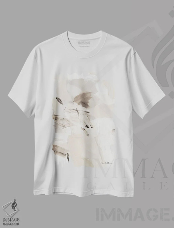 تیشرت سفید طرح دار سایه دار ۱ اثر فریده زمان | immage.ir