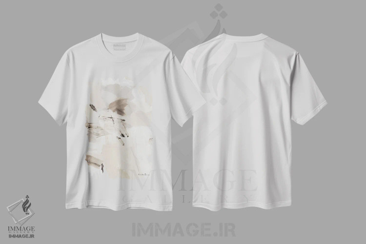 تیشرت سفید طرح دار سایه دار ۱ اثر فریده زمان | immage.ir