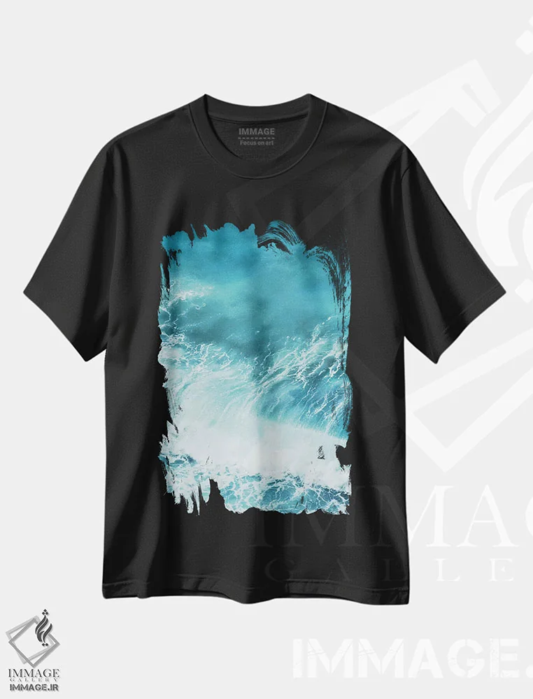 تیشرت مشکی طرح دار بگذار له کنم، دکور ساحلی اثر گال دیزاین | فروشگاه ایماژ