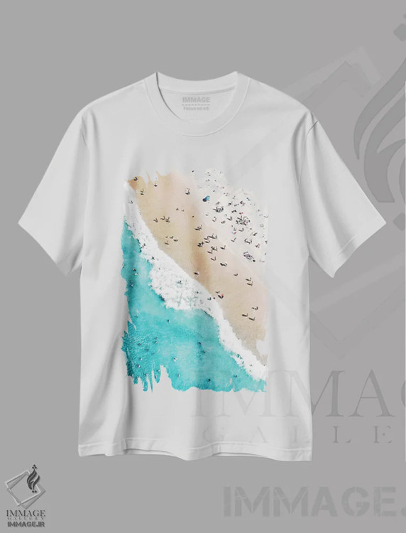 تیشرت سفید طرح دار حال و هوای ساحلی ۲، مدیوم اثر گال دیزاین | فروشگاه ایماژ