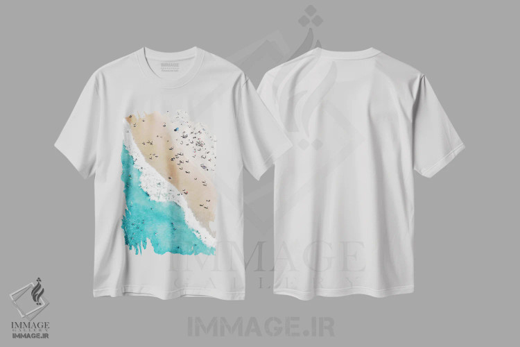 تیشرت سفید طرح دار حال و هوای ساحلی ۲، مدیوم اثر گال دیزاین | فروشگاه ایماژ